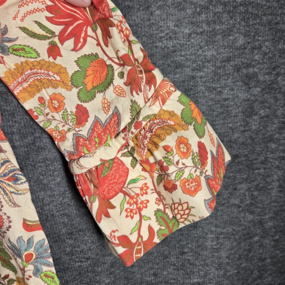 Gretchen Scott Floral Button Front Blouse Womens Medium Bell Sleeve Boho - Picture 2 of 13